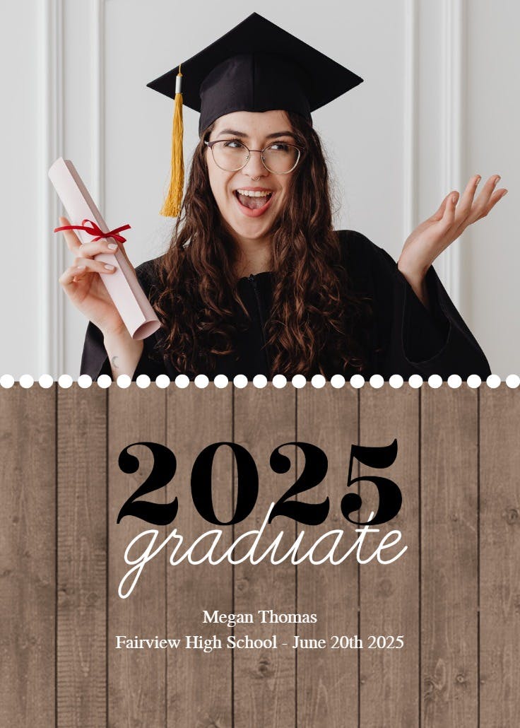 Classic wood - graduation announcement
