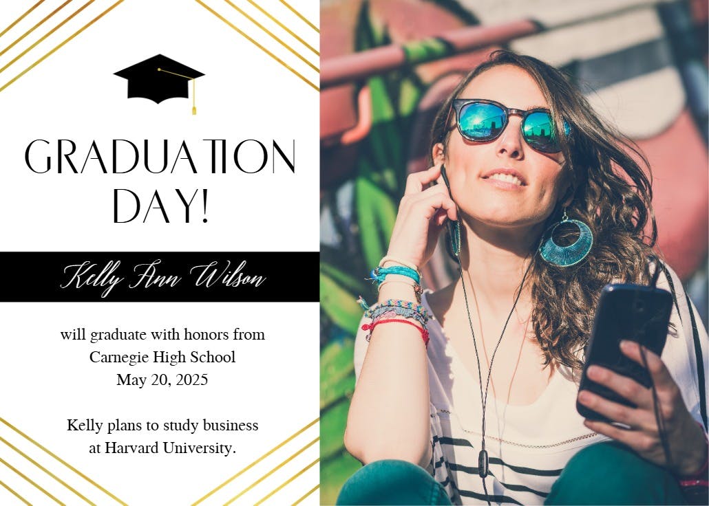 Milestone moment - graduation announcement