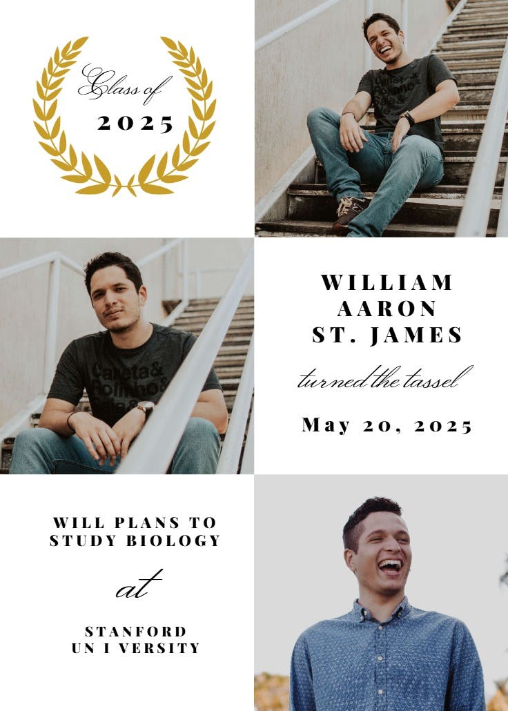 Tassel turned - graduation announcement