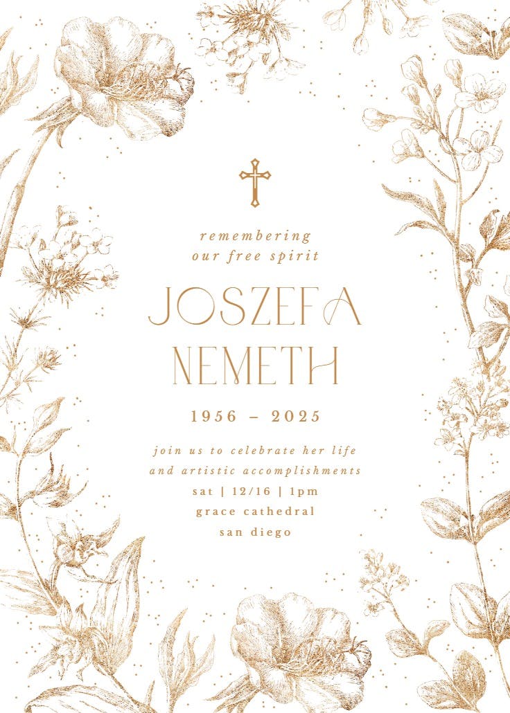 Free spirit - memorial card