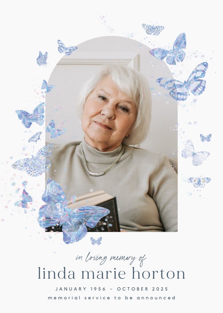 Spread your wings - memorial card