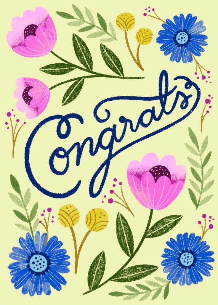 Congrats so happy -  tarjeta de pensamientos y sentimientos