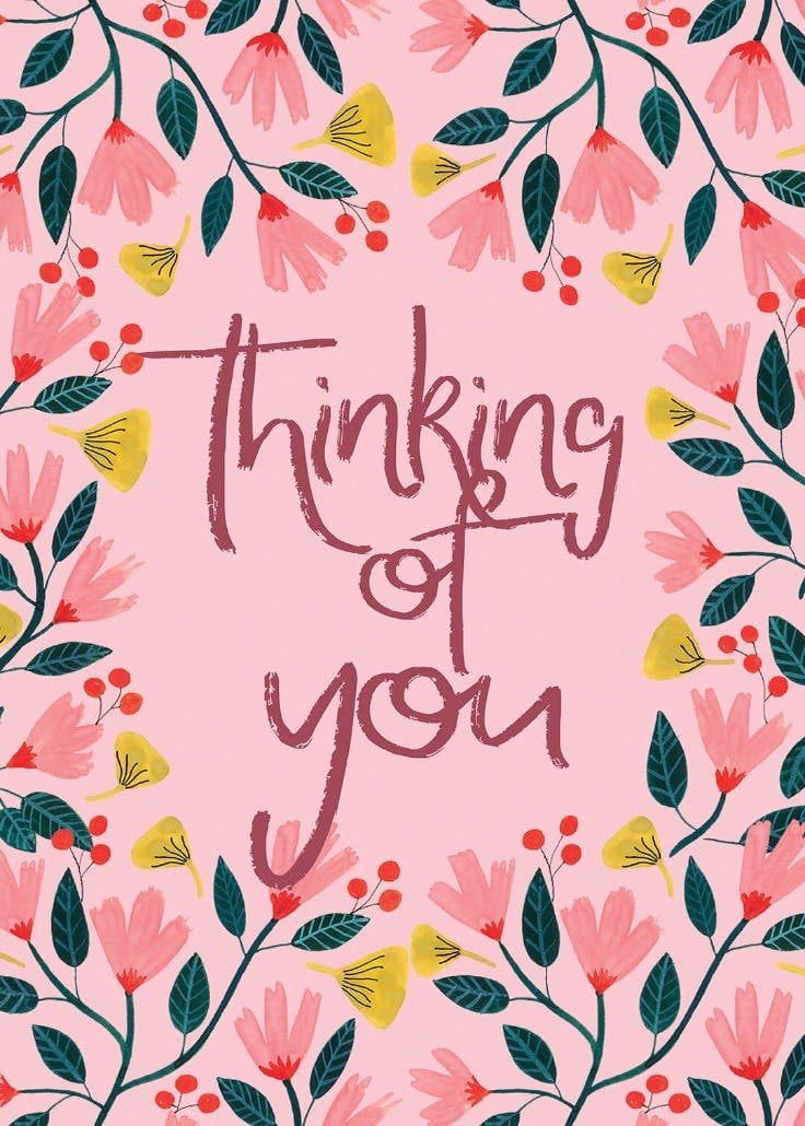 Pink floral - tarjeta de recupérate pronto