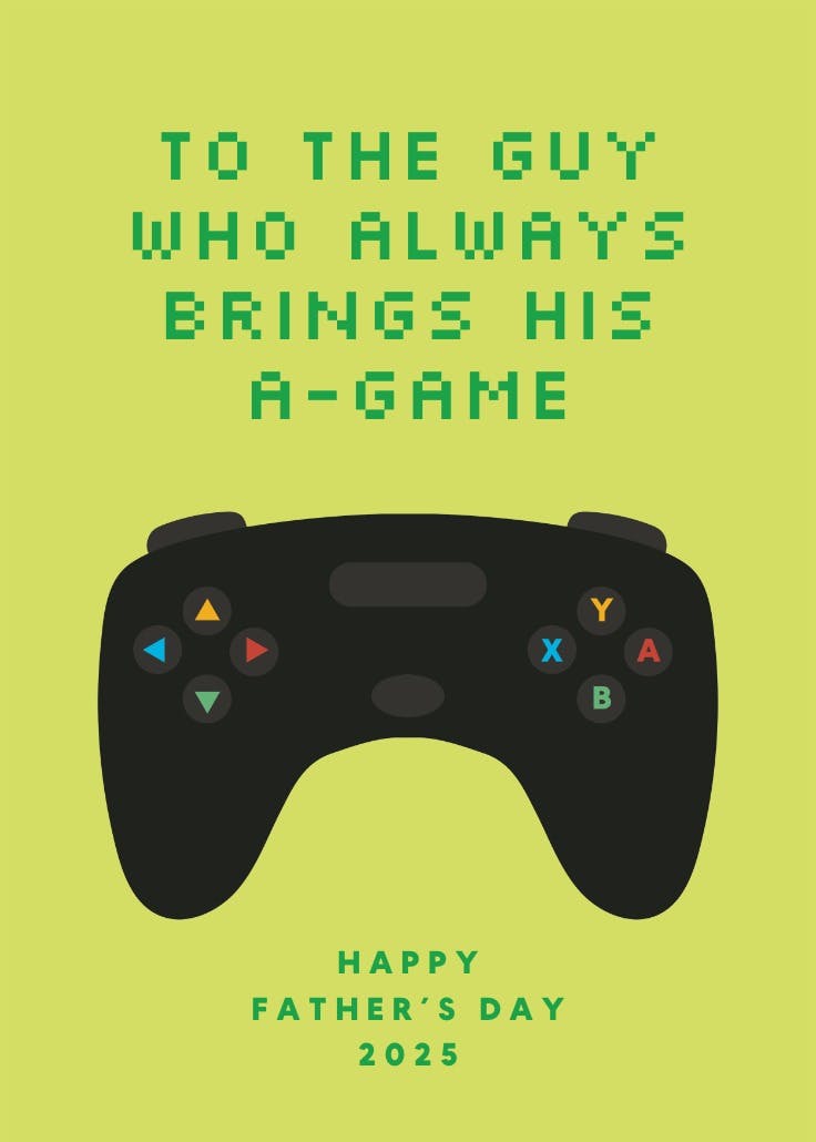 His favorite things gaming - holidays card