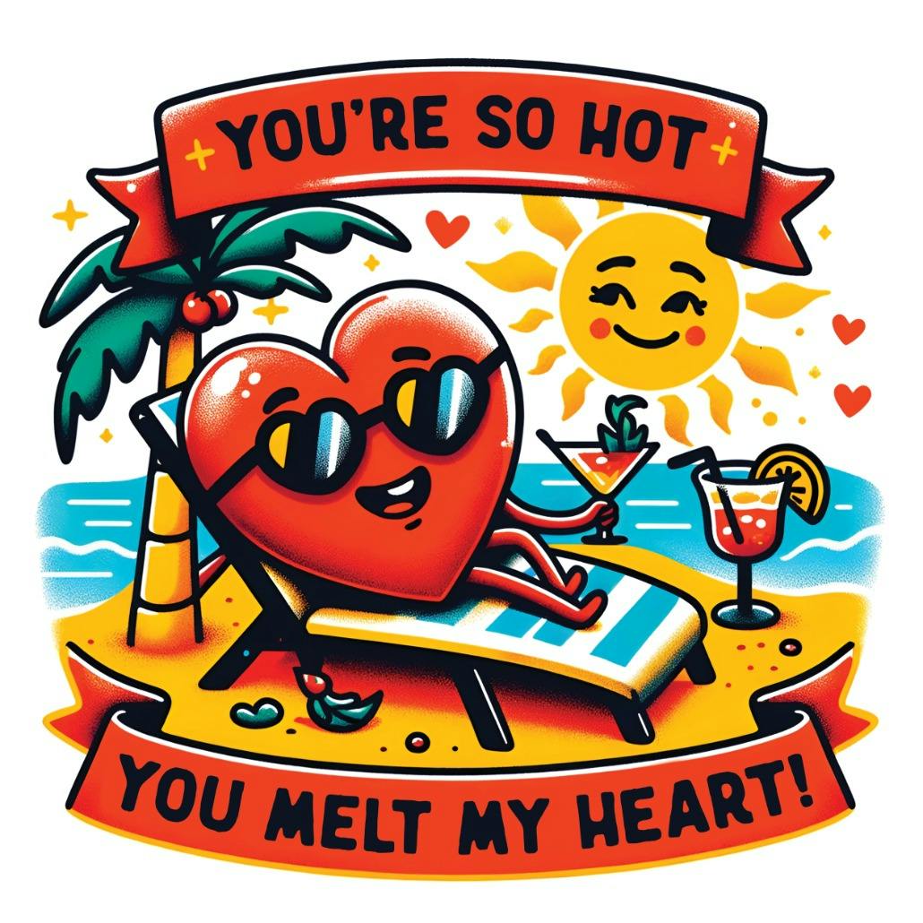 You're so hot -  tarjeta de pensamientos y sentimientos