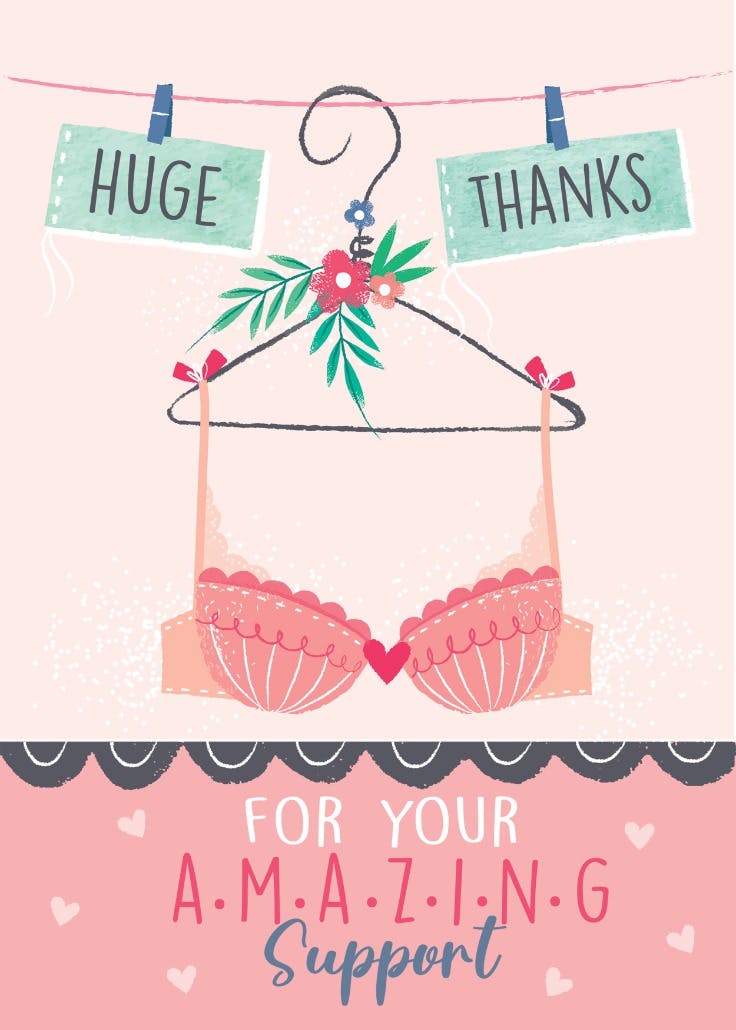 Huge bra-vo - thank you card