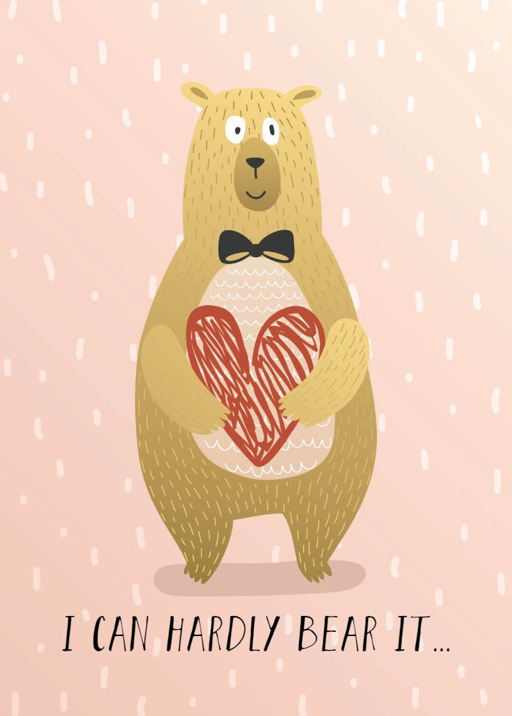 Bear with me -  tarjeta de pensamientos y sentimientos