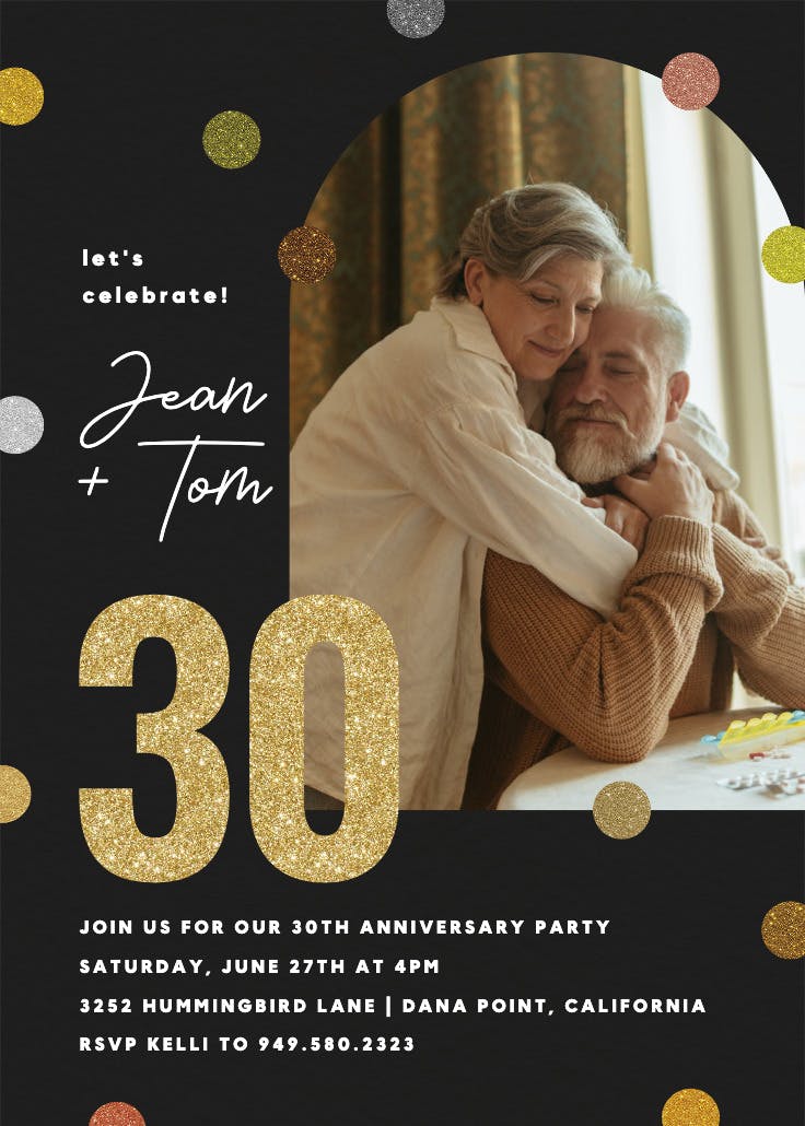 Glittering 30 years - anniversary invitation