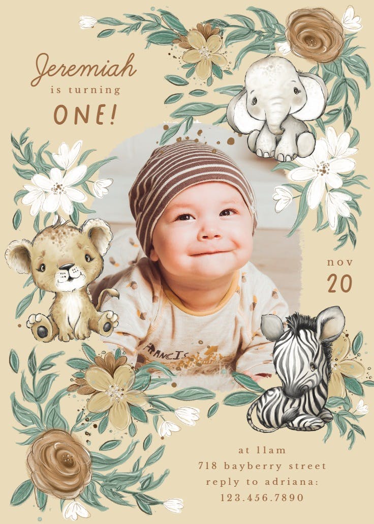 Cozy critters photo - party invitation