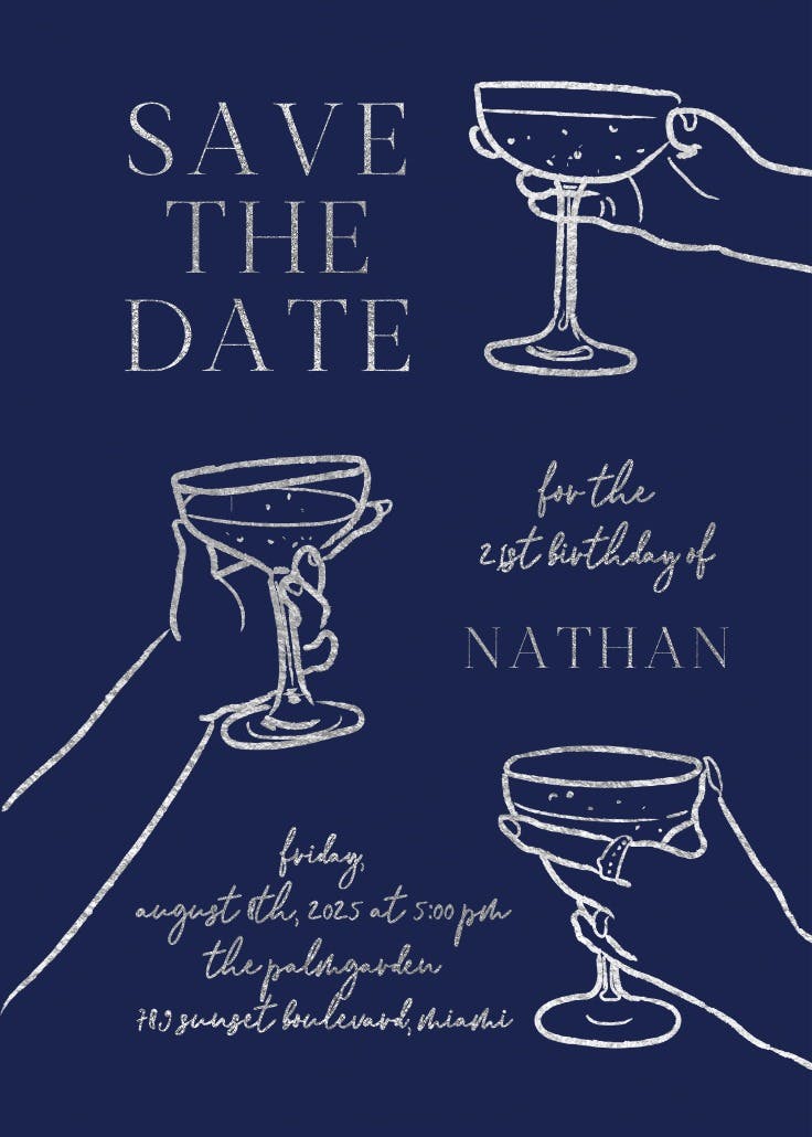 Glass of rosé - party invitation