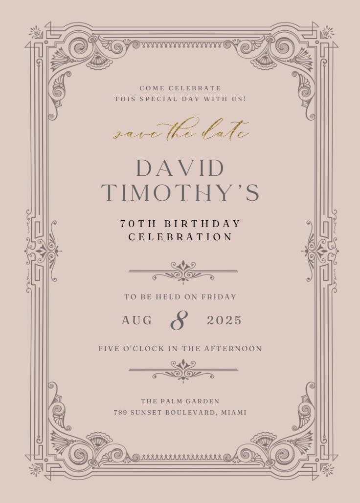 Vintage frame - party invitation