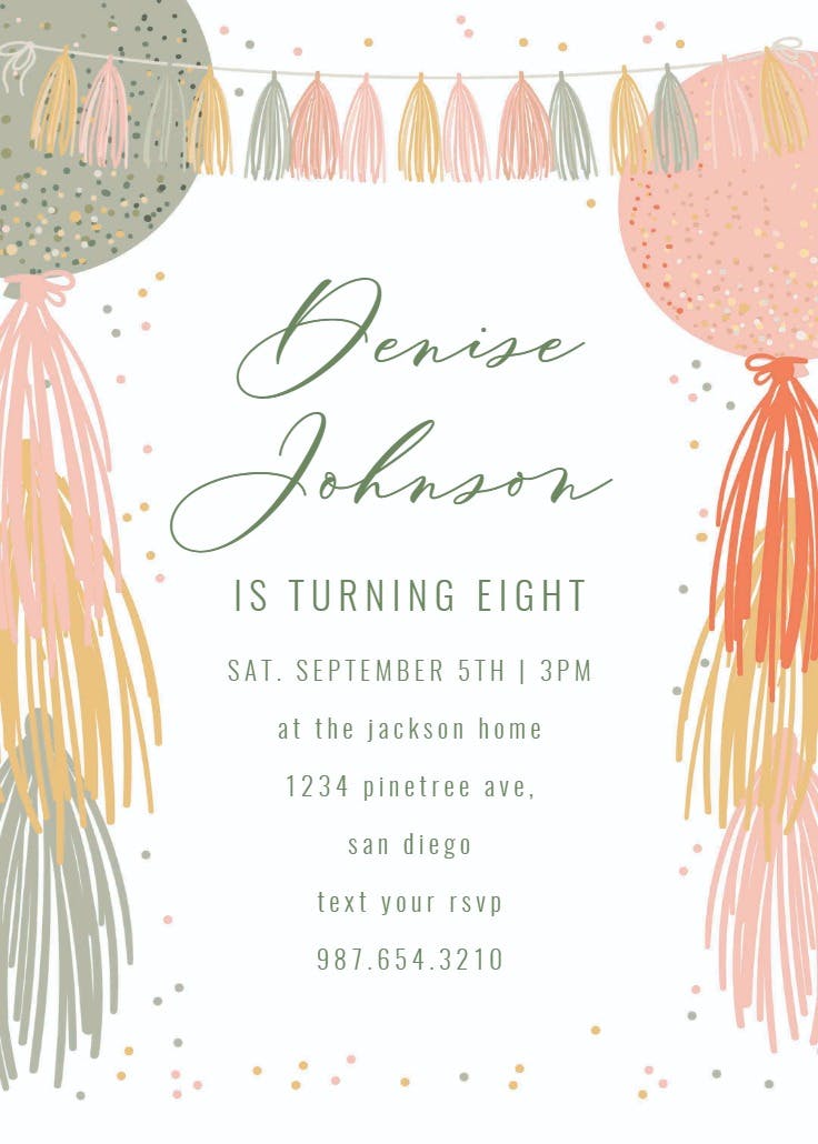 Birthday garland - party invitation