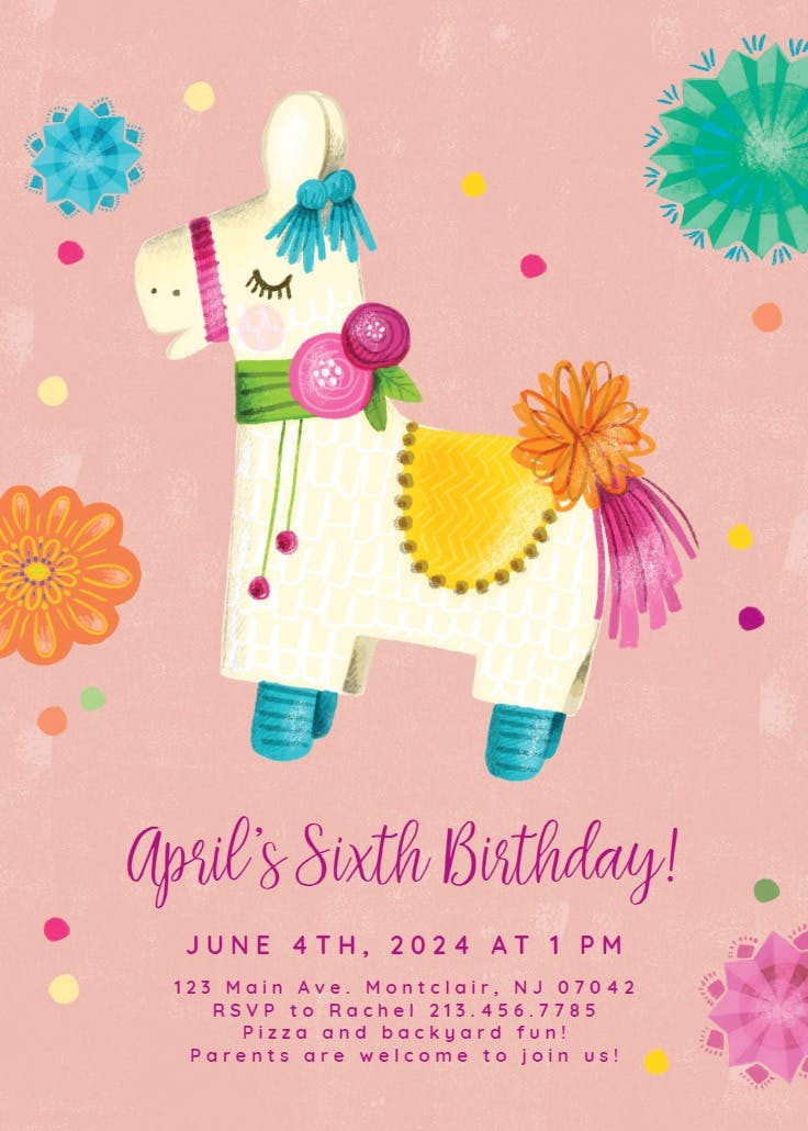 Buena piñata - party invitation