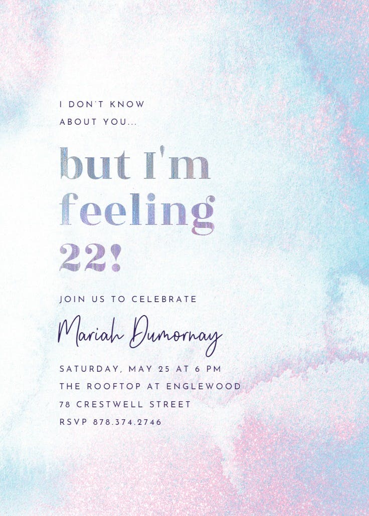 Chromatic watercolor - birthday invitation