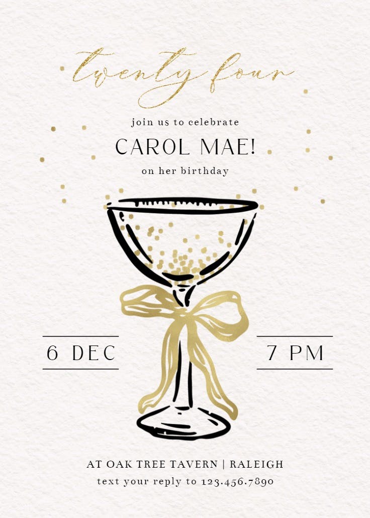 Cocktails call - birthday invitation