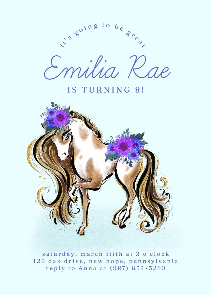 Cowgirl - party invitation