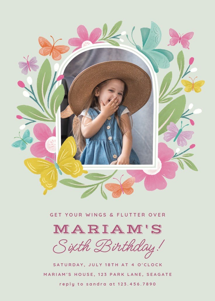 Fluttering garden - party invitation