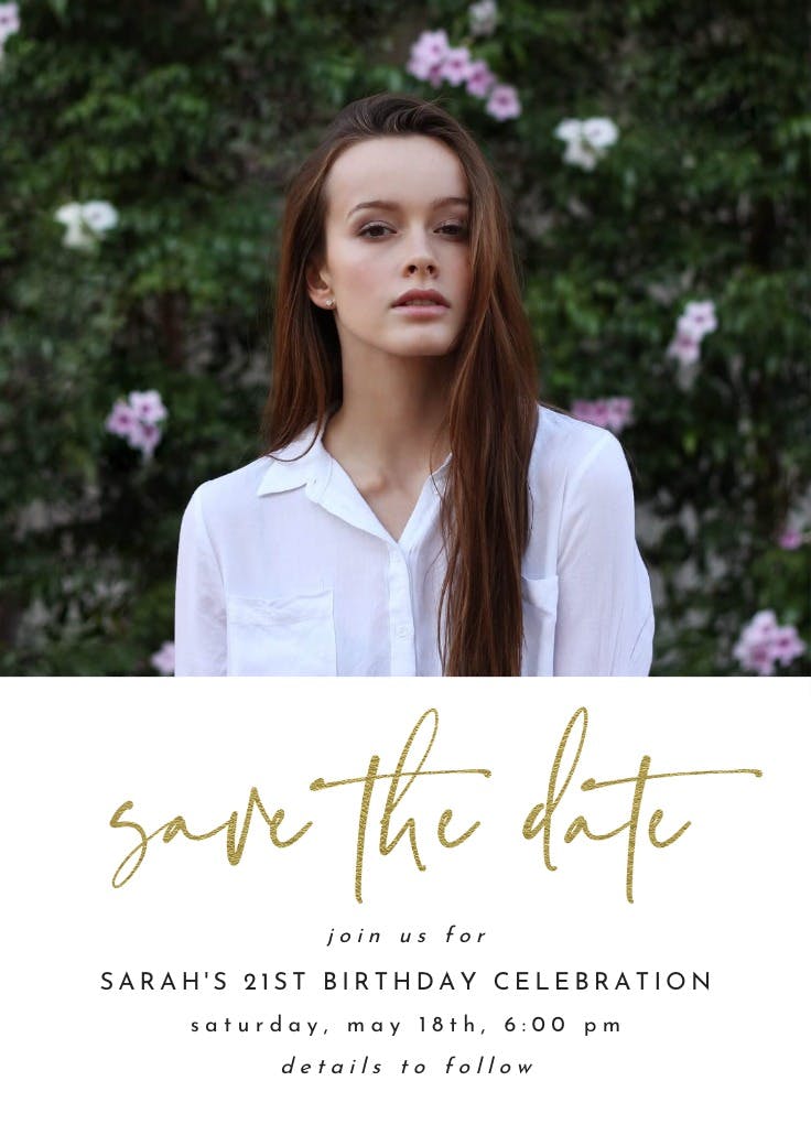 Gold handwritten love - party invitation