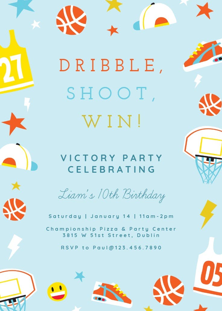 Hot hand basketball - sports & games invitation