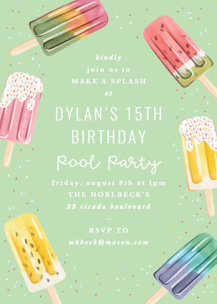 Ice cream frame - party invitation