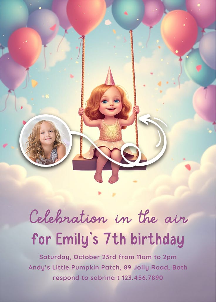 In the air - party invitation