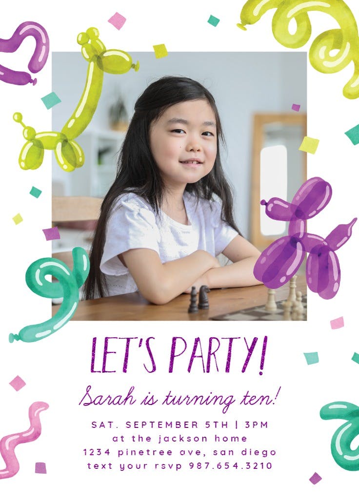 Party balloons - party invitation