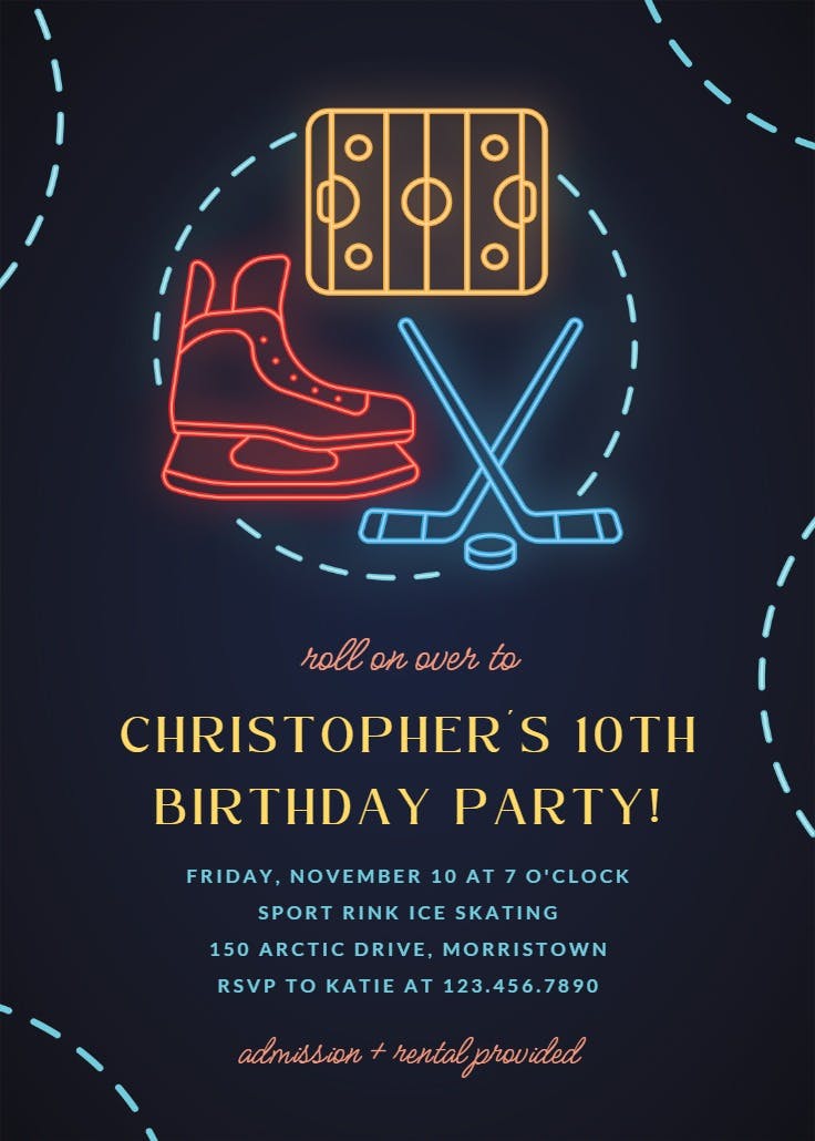 Power play hockey - sports & games invitation
