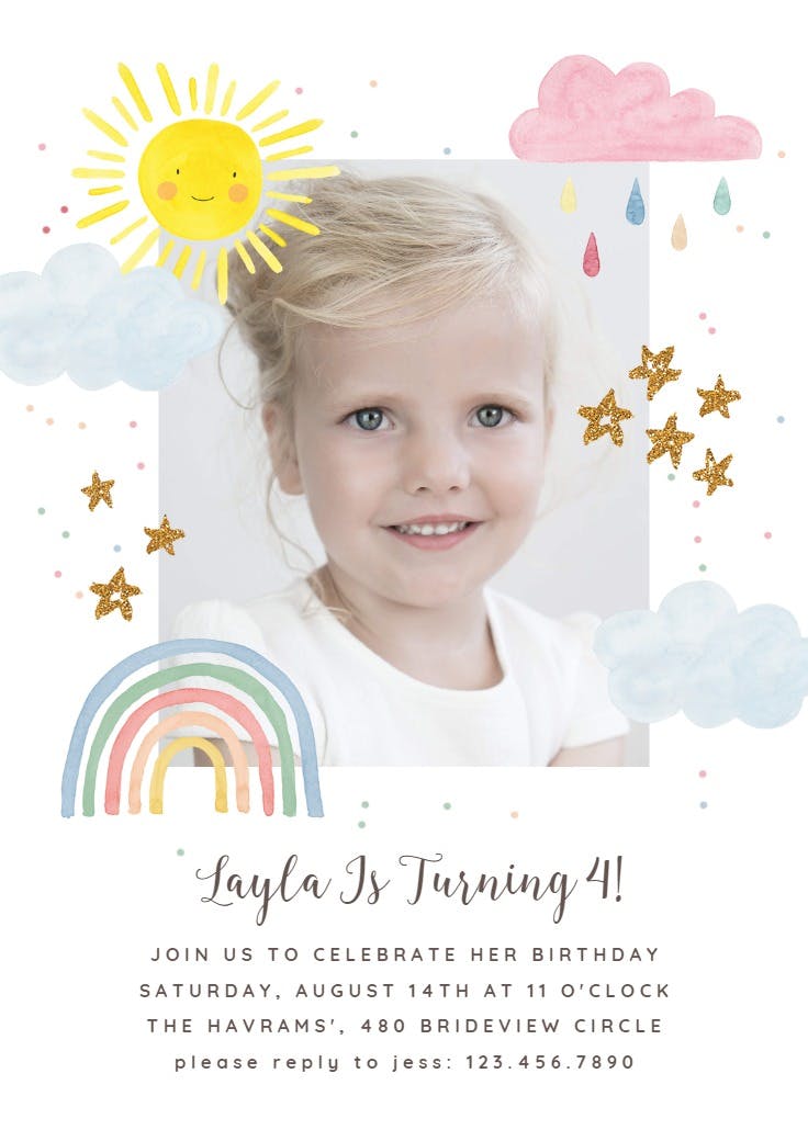 Rainbow magic - party invitation