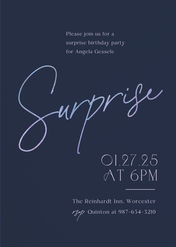 Sweeping surprise - party invitation