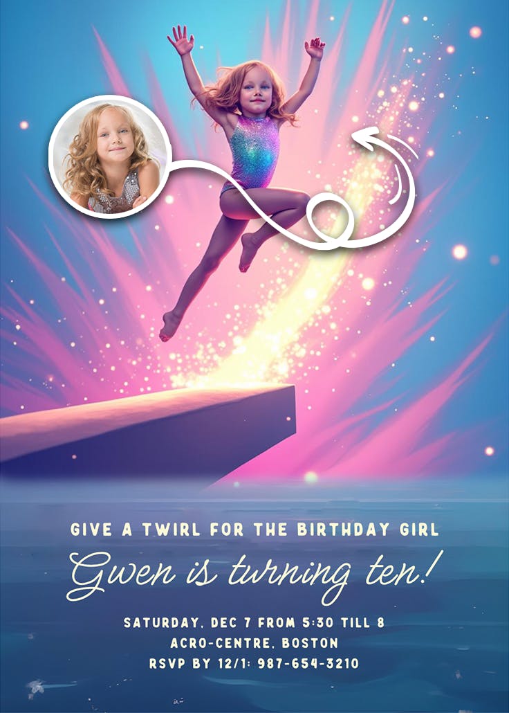 Tumble & twirl - party invitation