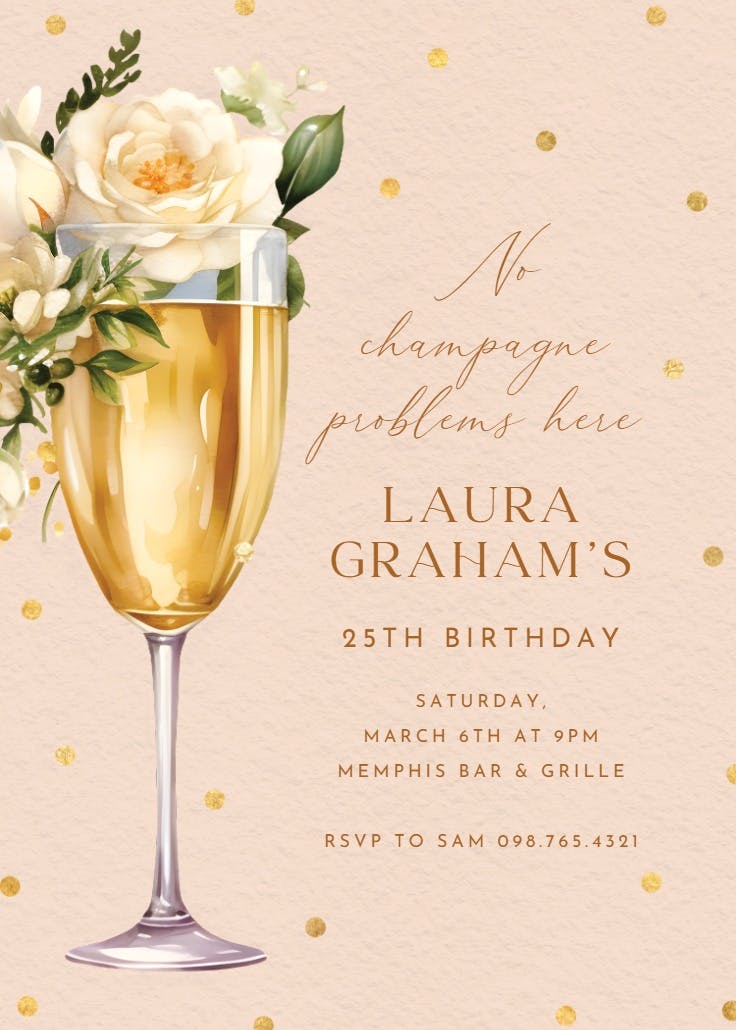 Watercolor toast - birthday invitation