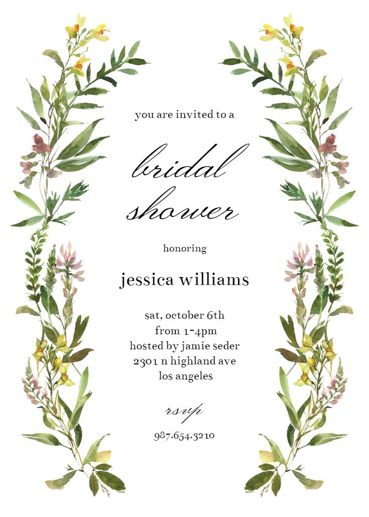 Wild flower - party invitation