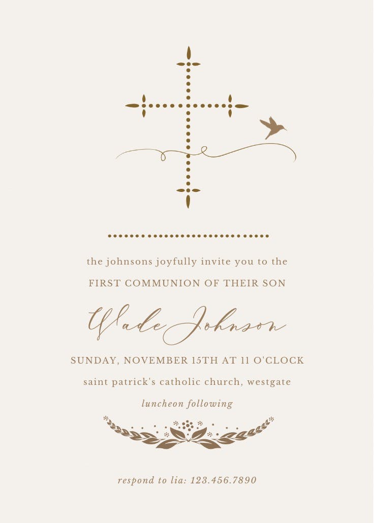 Stylized cross - invitación de comunión