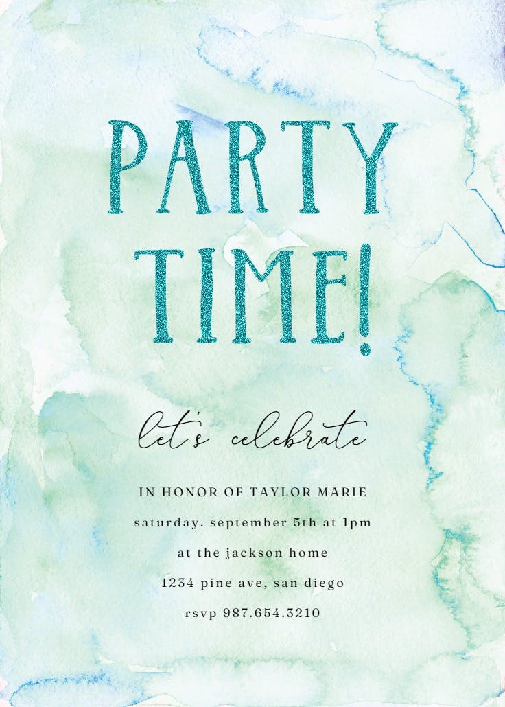 Colorful party time - party invitation