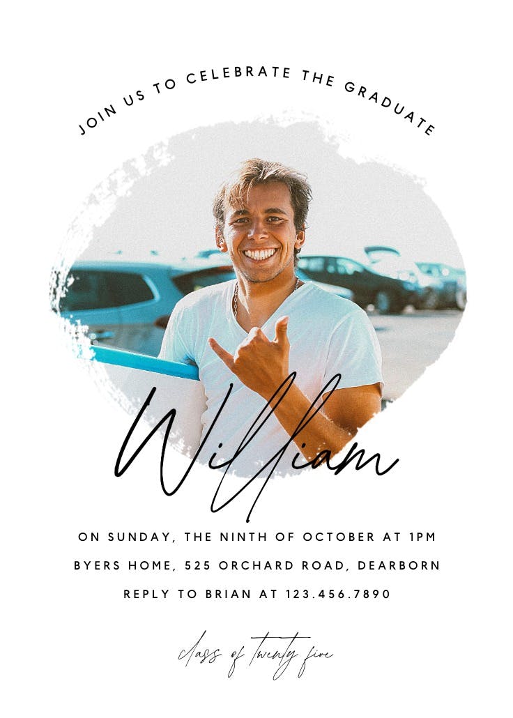 Photo brush stroke - party invitation