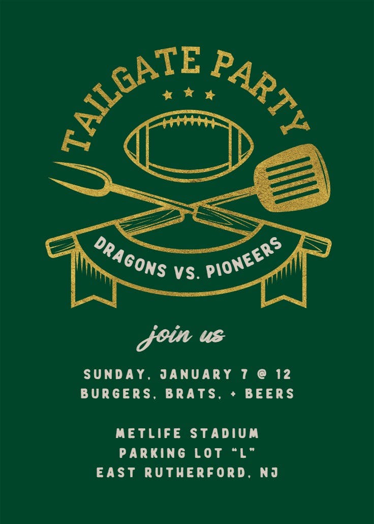Football fans - sports & games invitation