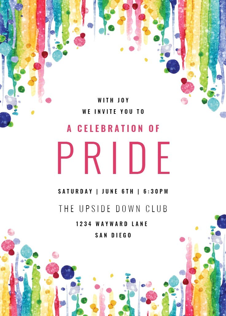 Rainbow watercolor - party invitation