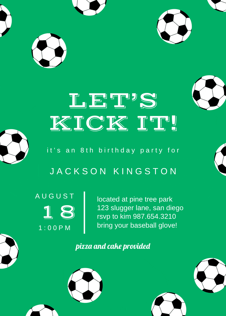 Soccer birthday - sports & games invitation