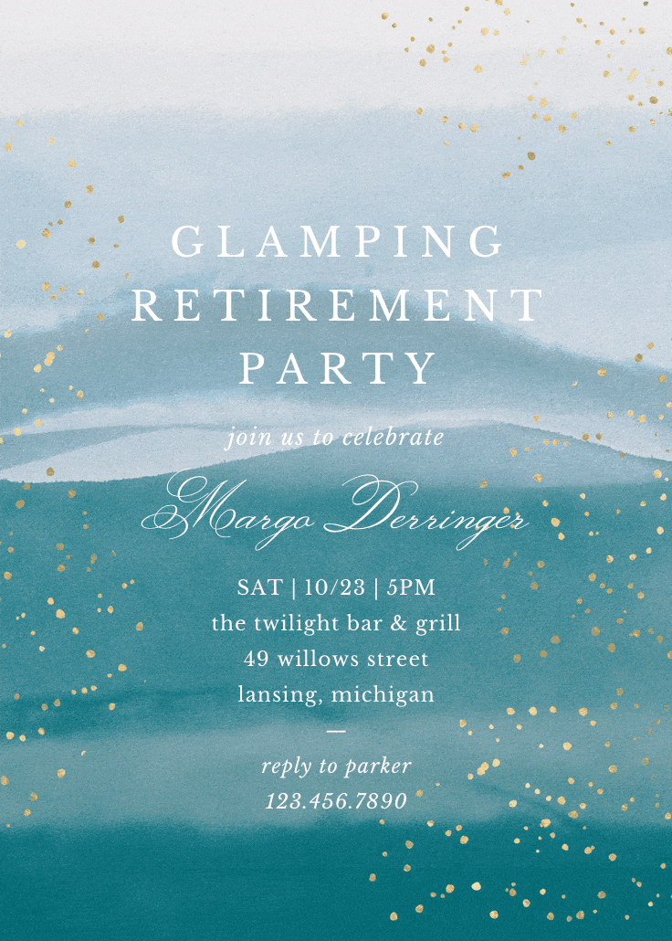 Desert sunset - retirement & farewell party invitation