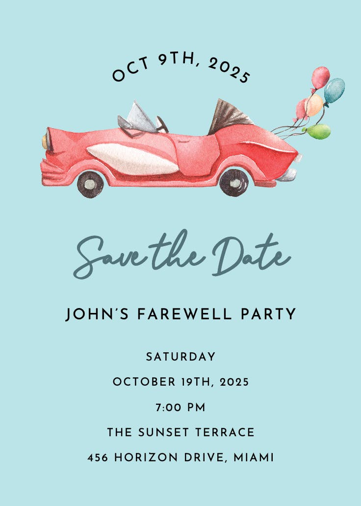 Going places - party invitation