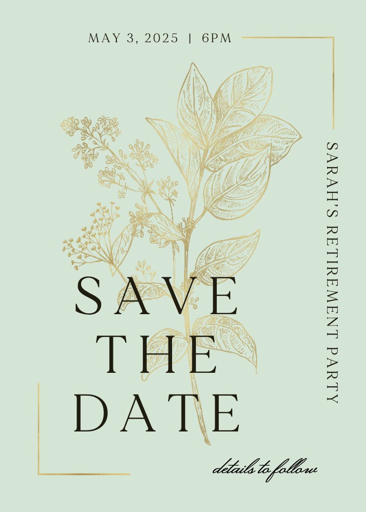 Verdant sketch - party invitation