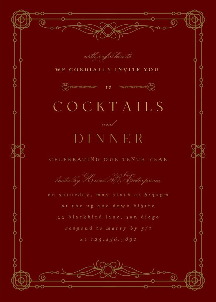 Classic border - business events invitation