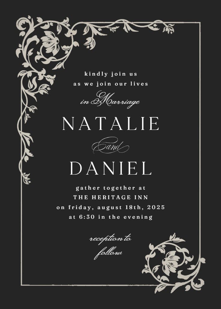 Ancient decorations - wedding invitation